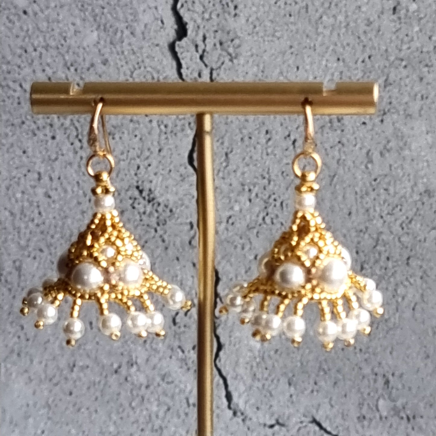 Moher of Pearl Jhumka Style Earrings