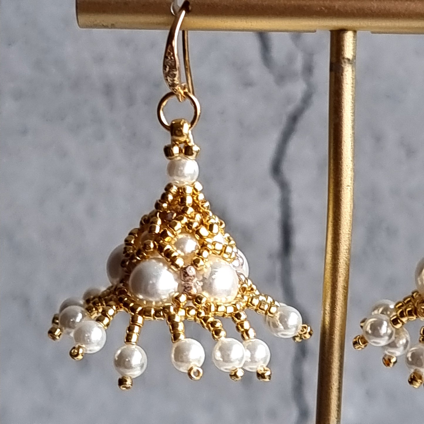 Moher of Pearl Jhumka Style Earrings