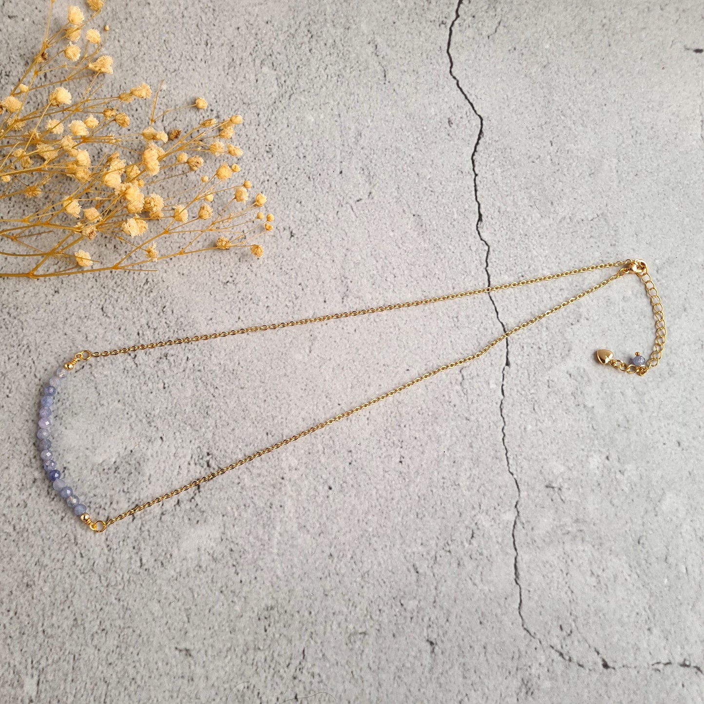 Bar Gemstone Necklace - Tanzanite