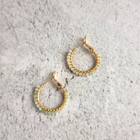 Jade - Small Hoop Gemstone Earrings