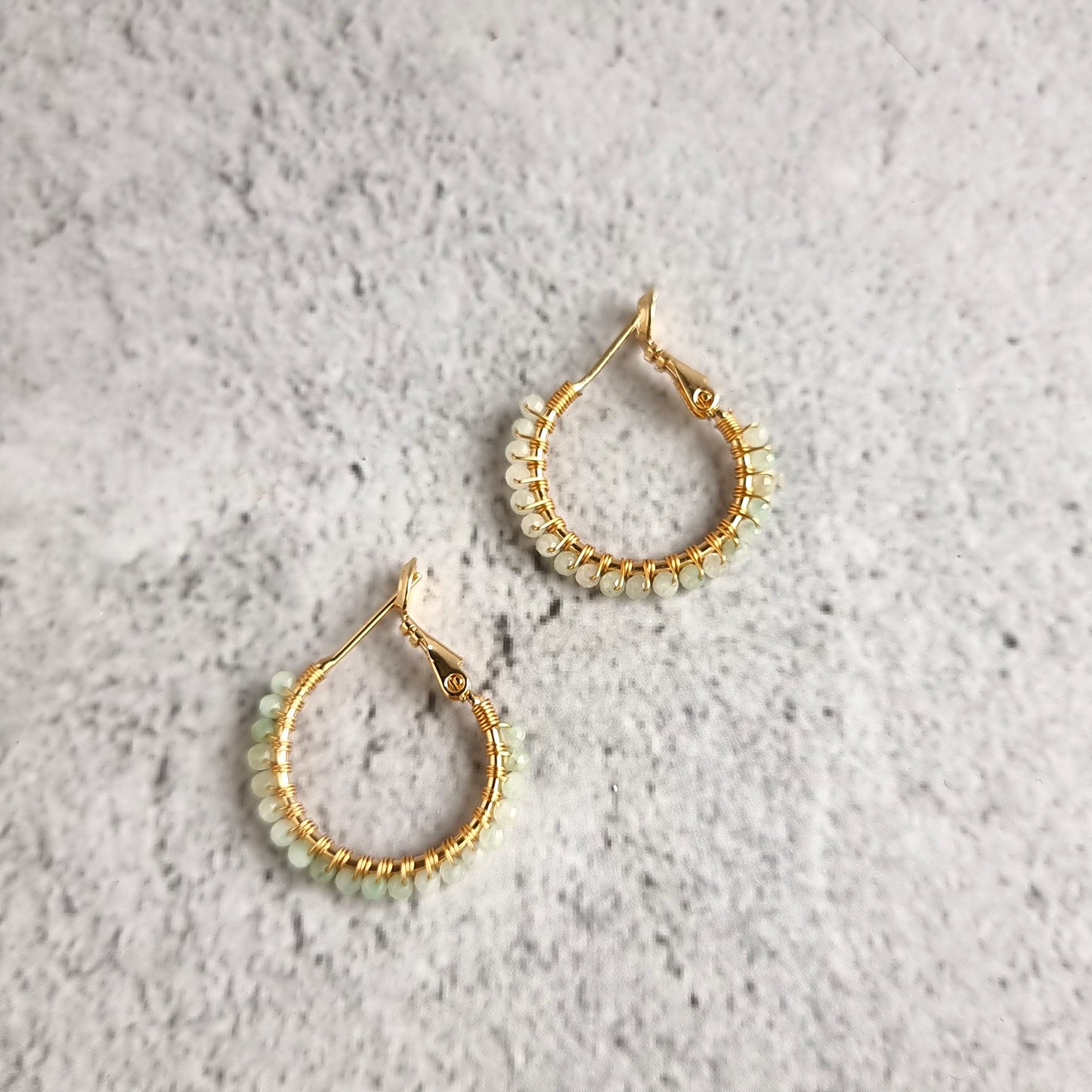 Jade - Small Hoop Gemstone Earrings