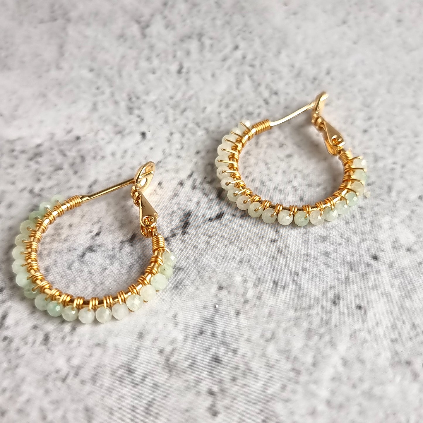 Jade - Small Hoop Gemstone Earrings
