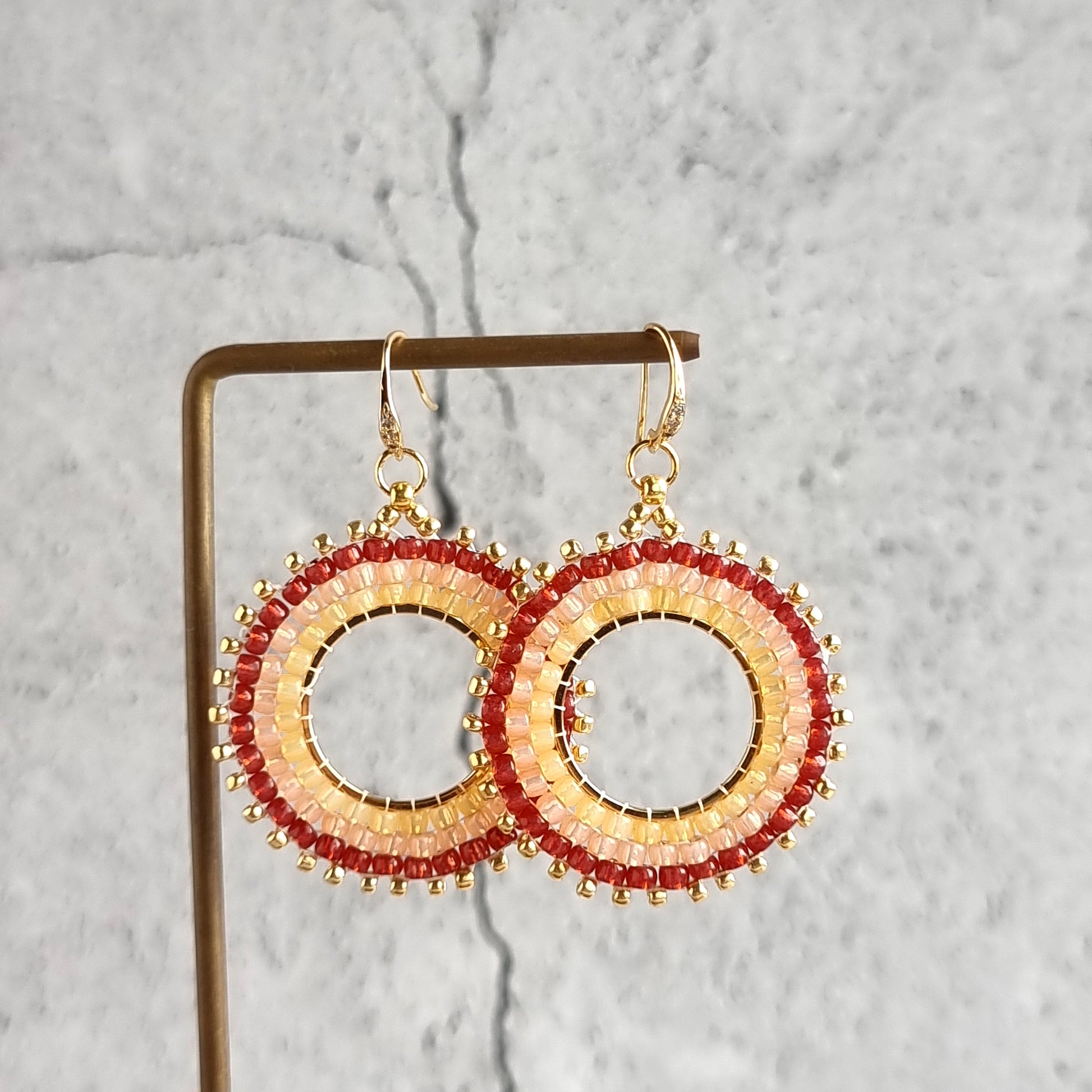 Brick stitch sales hoop earrings