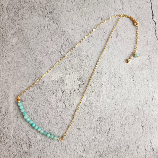 Bar Gemstone Necklace - Amazonite