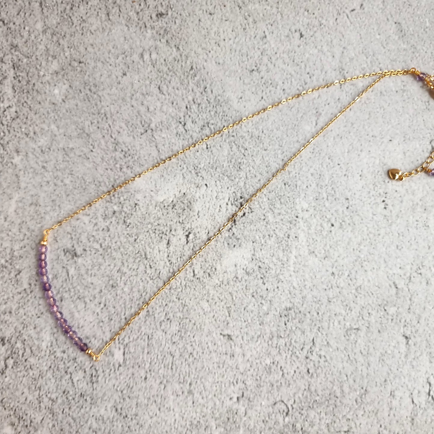 Bar Gemstone Necklace - Amethyst