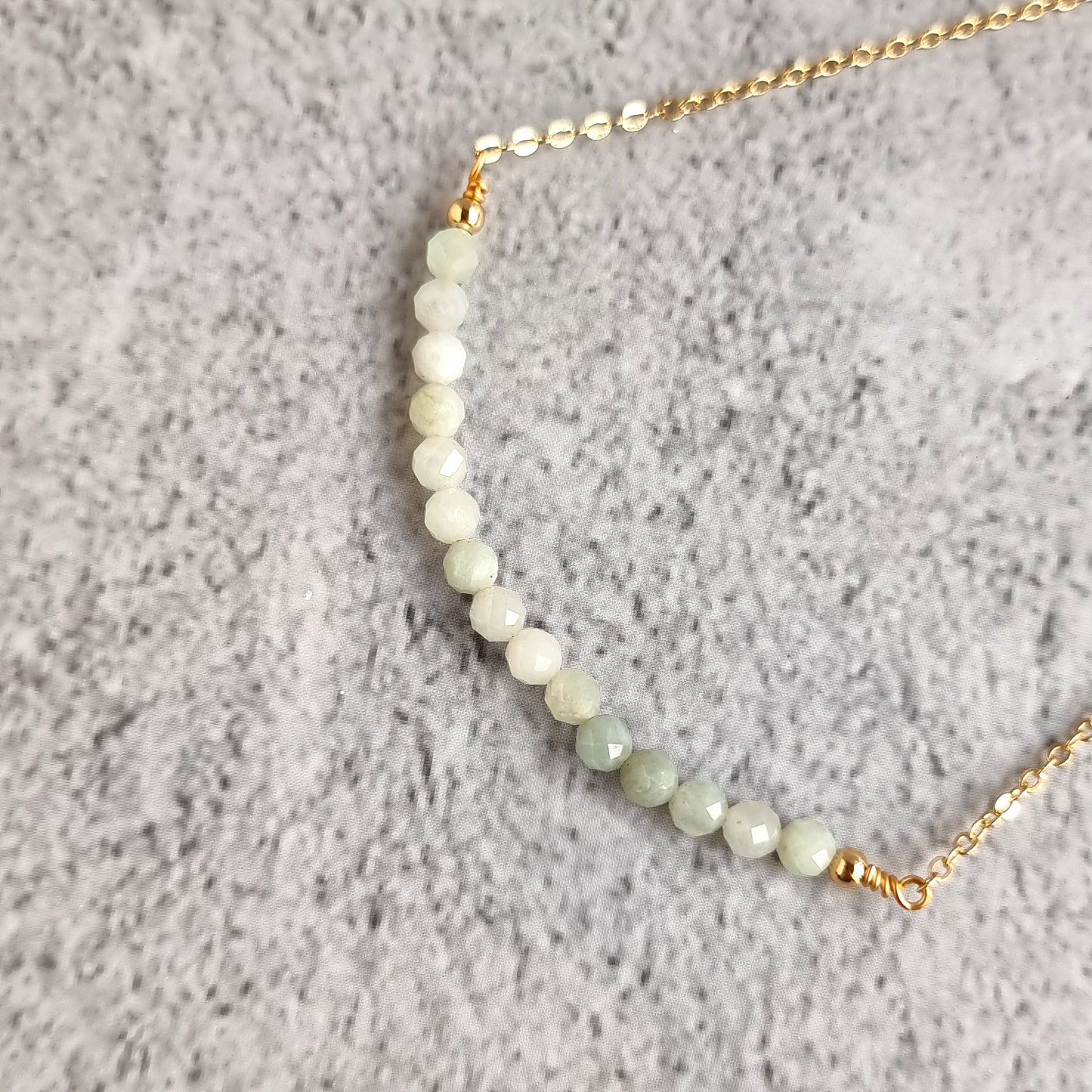 Bar Gemstone Necklace - Jade