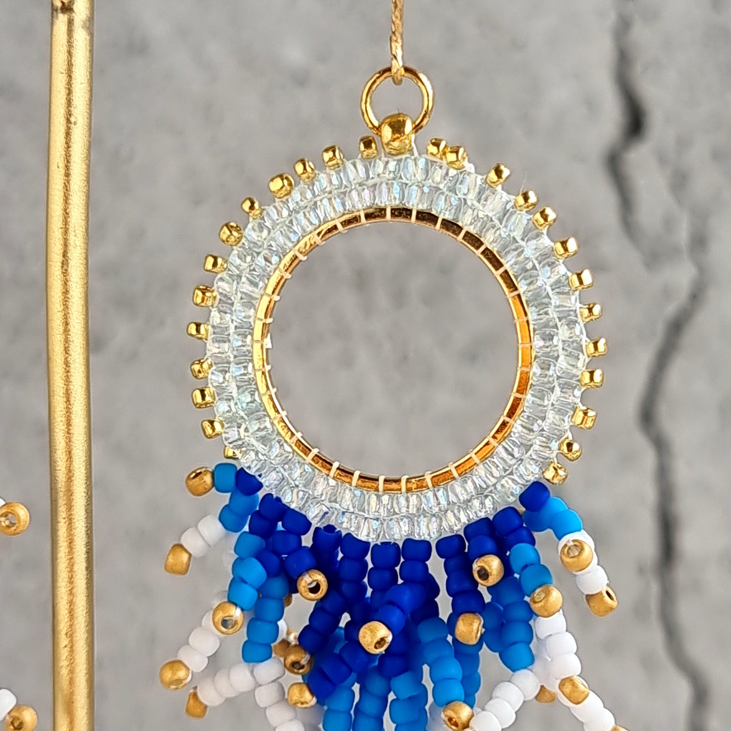 Circular Brickstitch with Coralling Earrings
