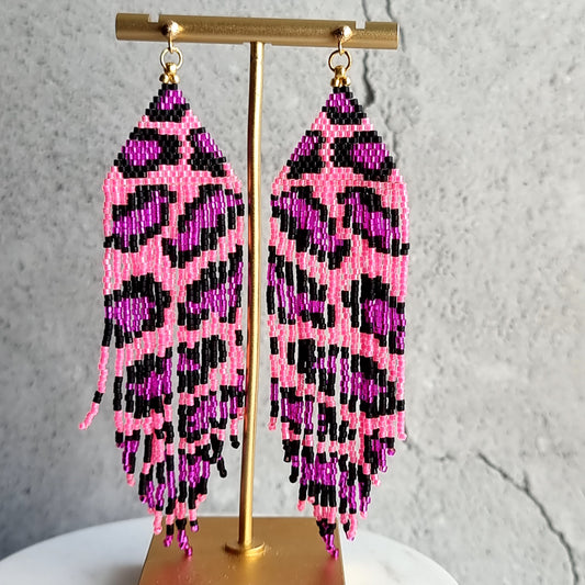 Fringer Earrings - Leopard Prints