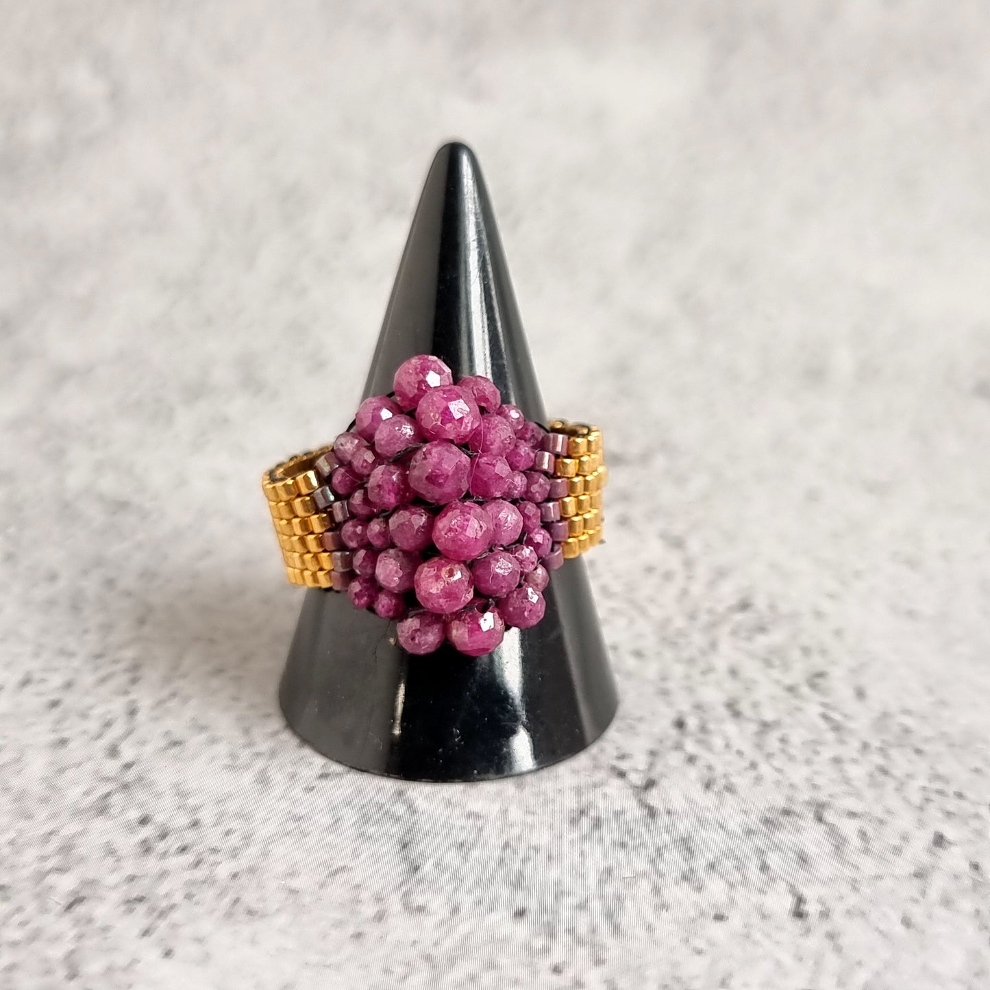 Gradual Peyote Gemstone Ring - Sri Lankan Ruby