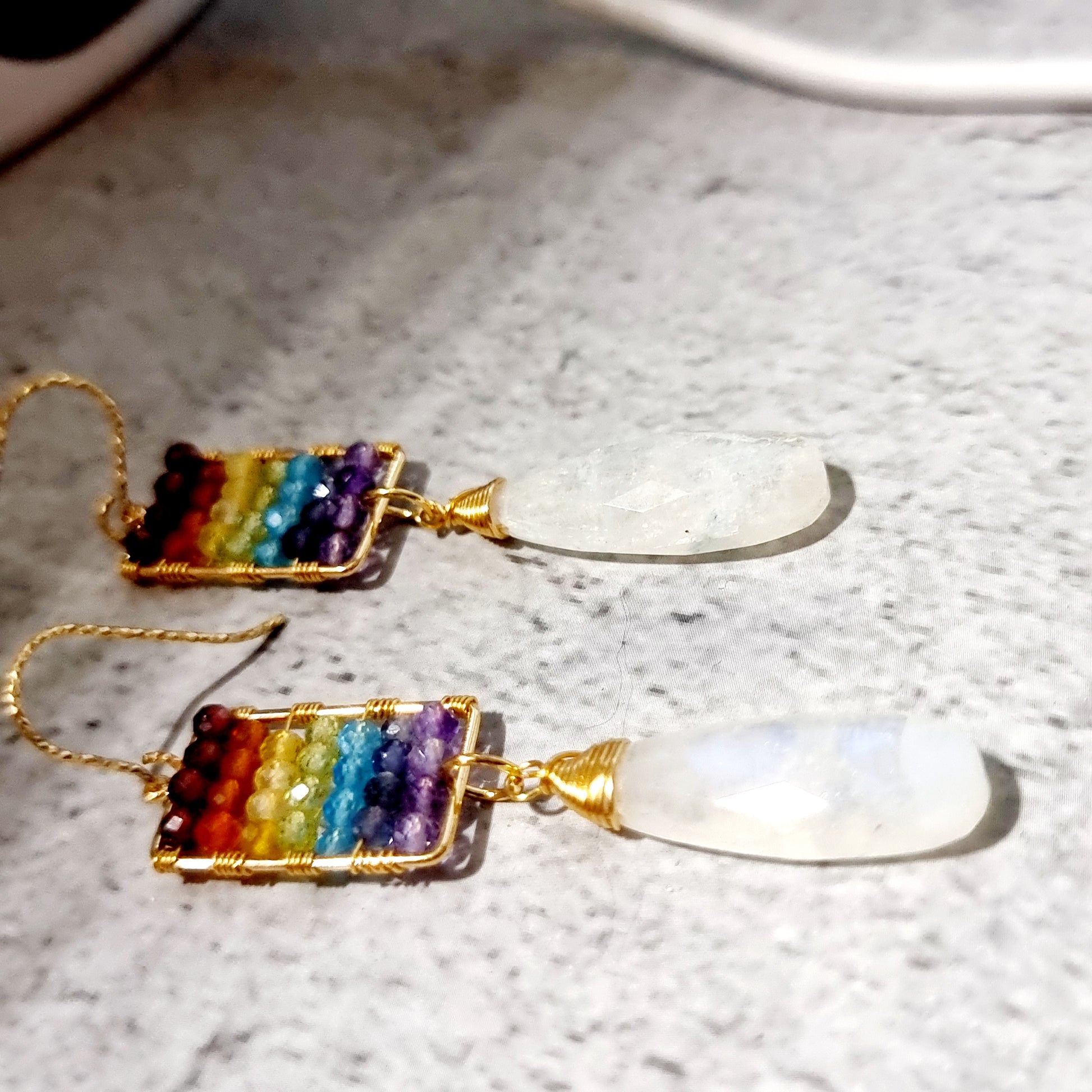 Rainbow online gemstone earrings