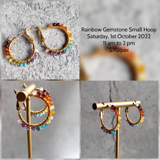 Rainbow Gemstone Small Hoop Workshop