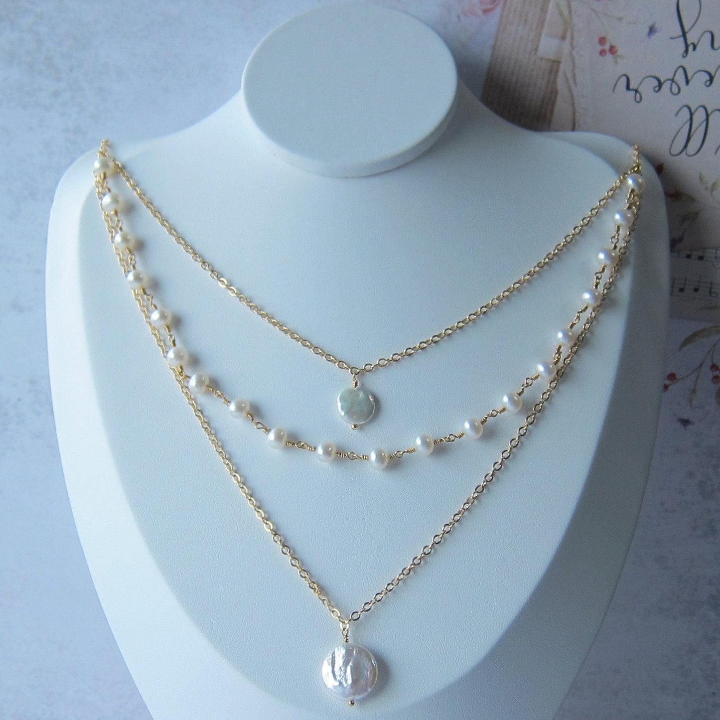 3 Layers Fresh Water Pearl Necklace