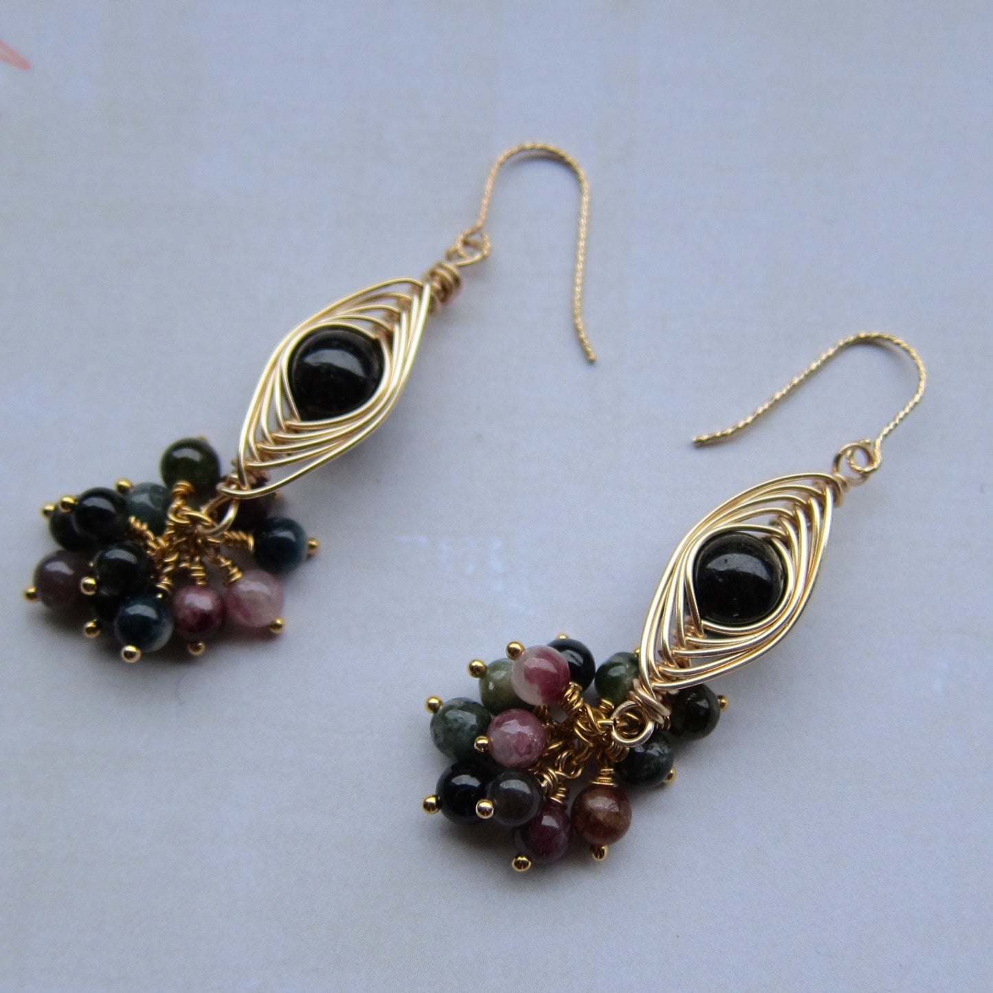 Candy Tourmaline Cluster Earrings