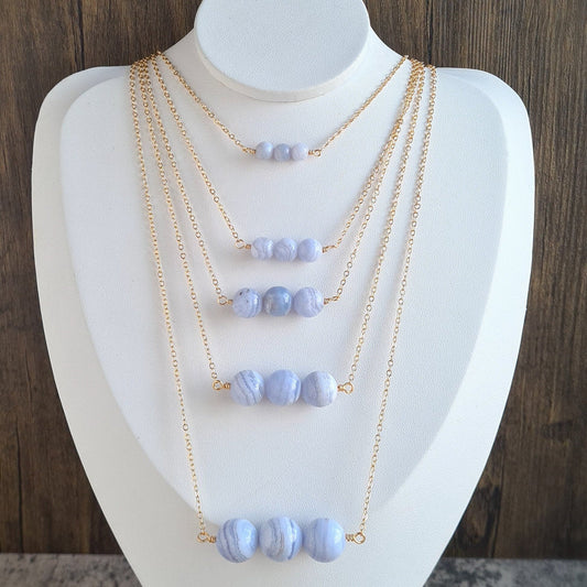 Blue Lace Agate Multi Layer Necklace