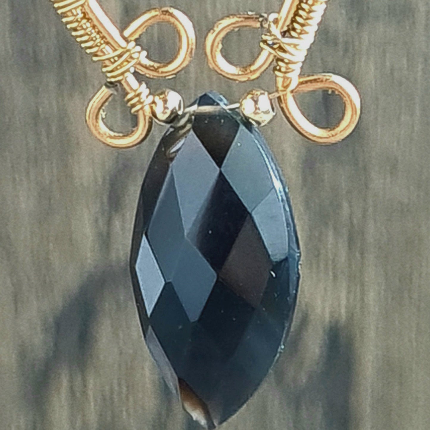 Black Onyx Wire Wrap Gemstone Earrings