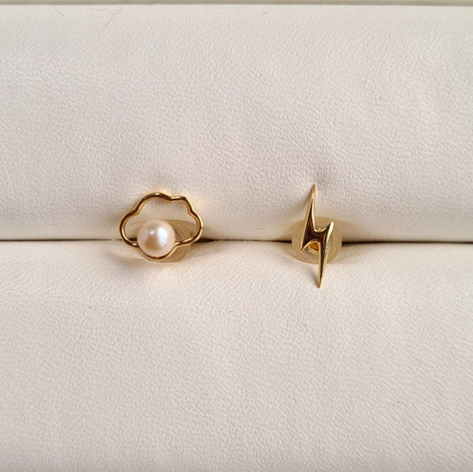 Cloud & Lightning Vermeil (S925) with AAA Fresh Water Pearl Stud