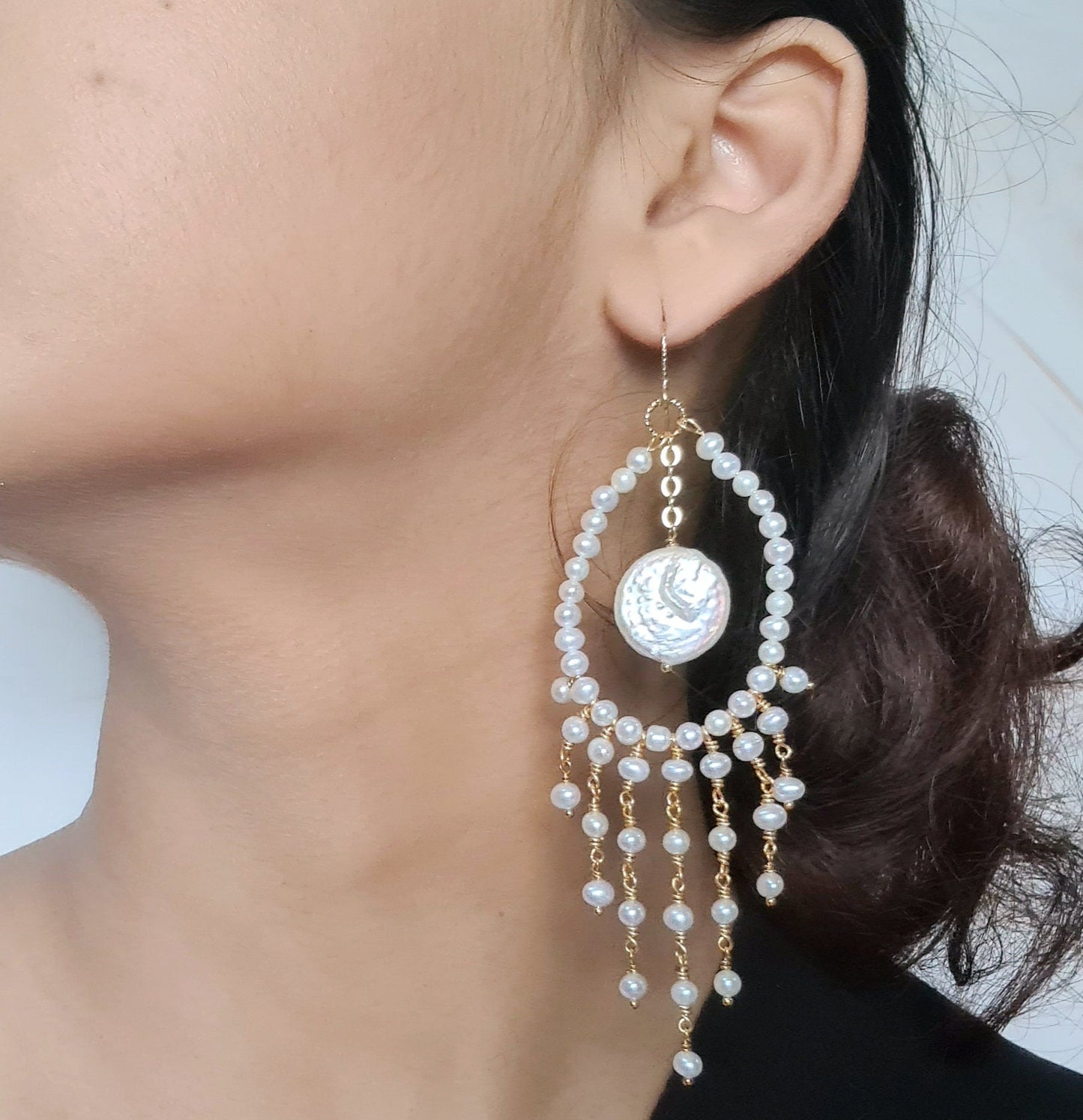 Fresh Water Pearl Chandelier Earrings