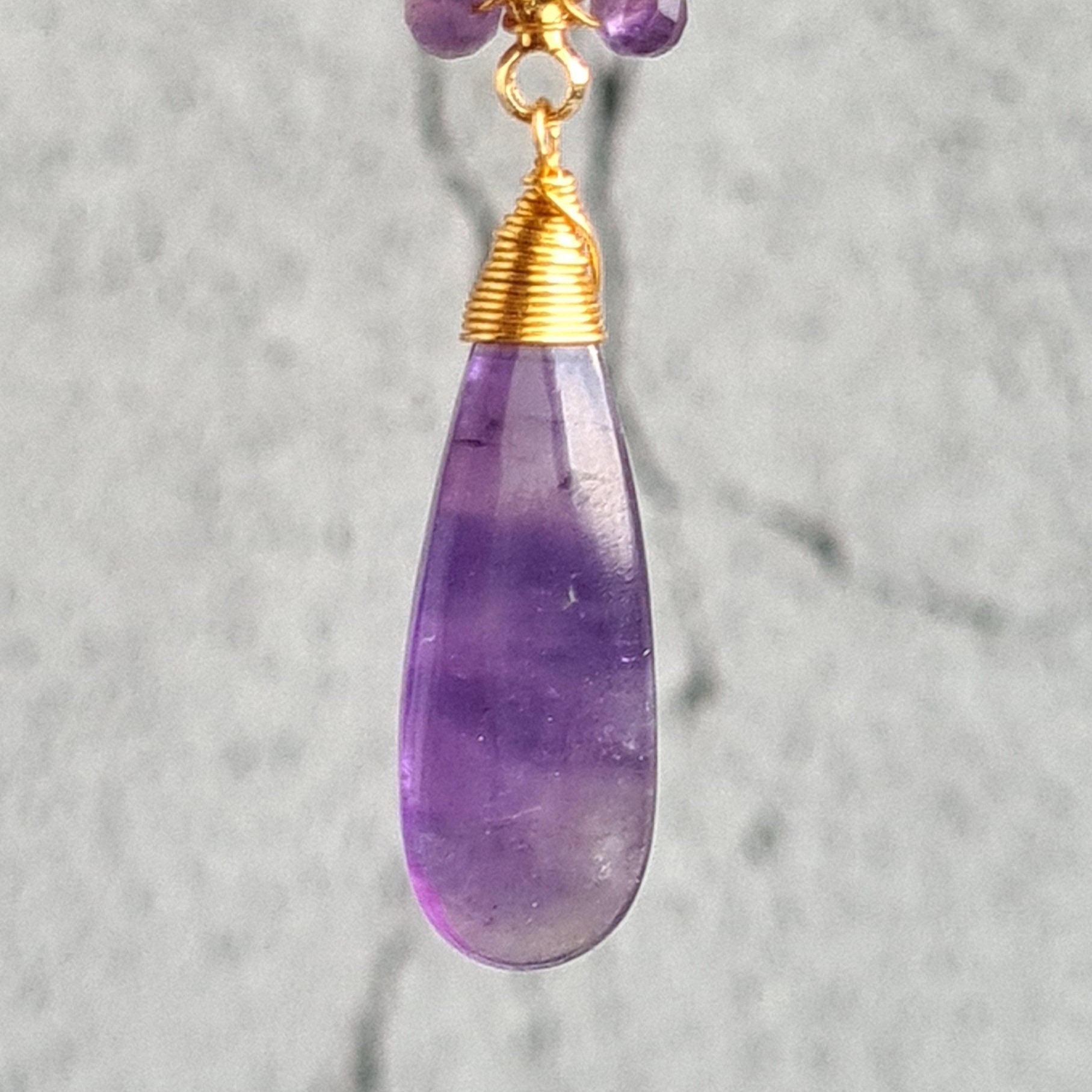 Amethyst Inverted Tear Drop Gemstone Earrings