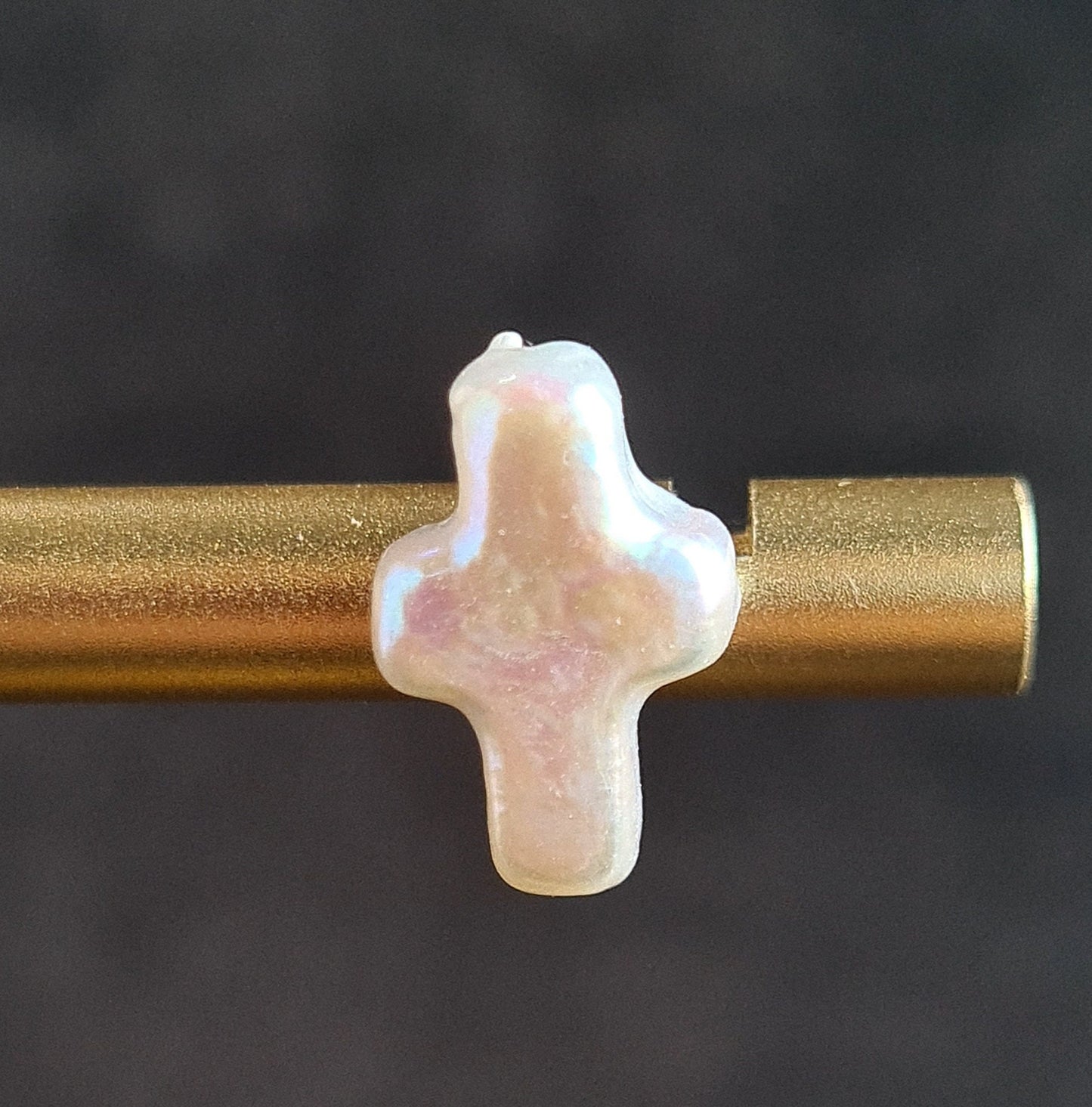 Fresh Water pearl Cross with S 925 silver Ear Stud