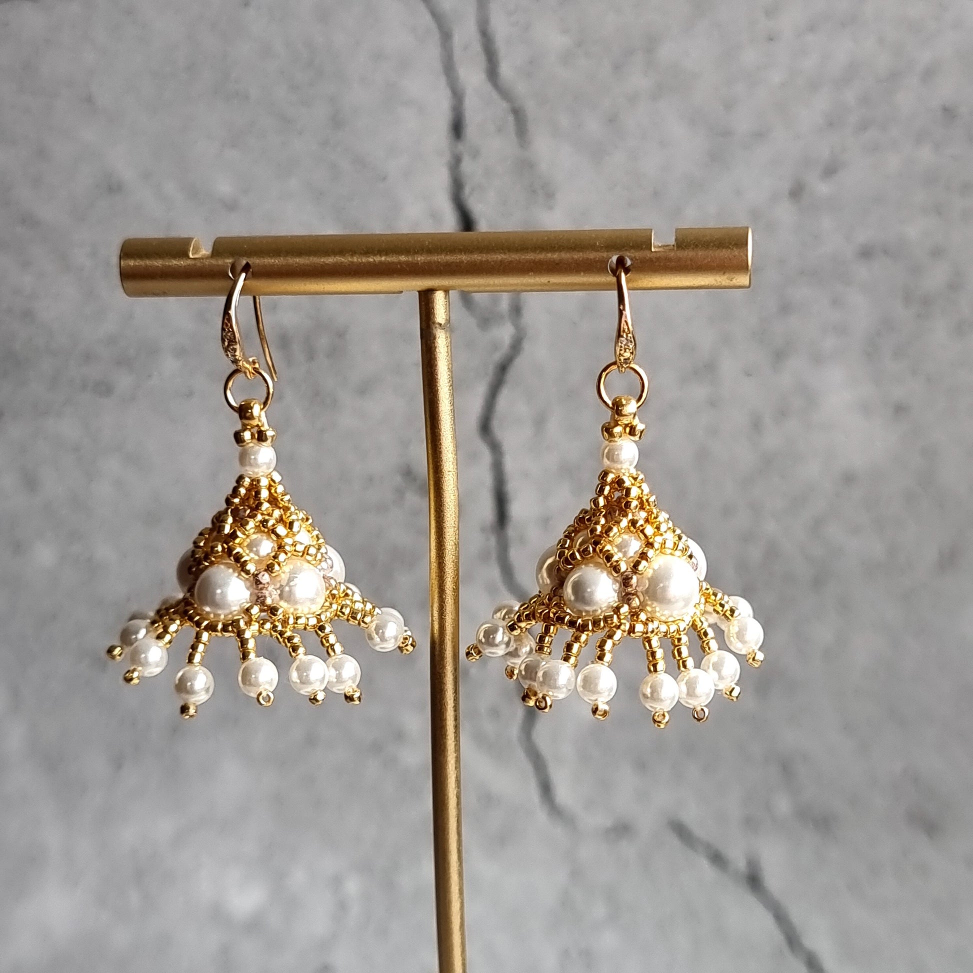 Moher of Pearl Jhumka Style Earrings